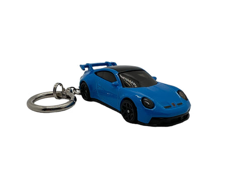 Porsche 911 GT-3 Blue Keychain Deluxe